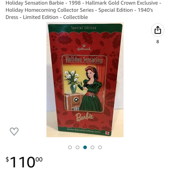 Holiday Sensation Barbie - 1998 - Hallmark Gold Crown Exclusive - Picture 1 of 4